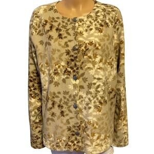 Basic Editions Multicolor Flannel Jacket Sweater Sz XL Soft Warm Cozy Button Up